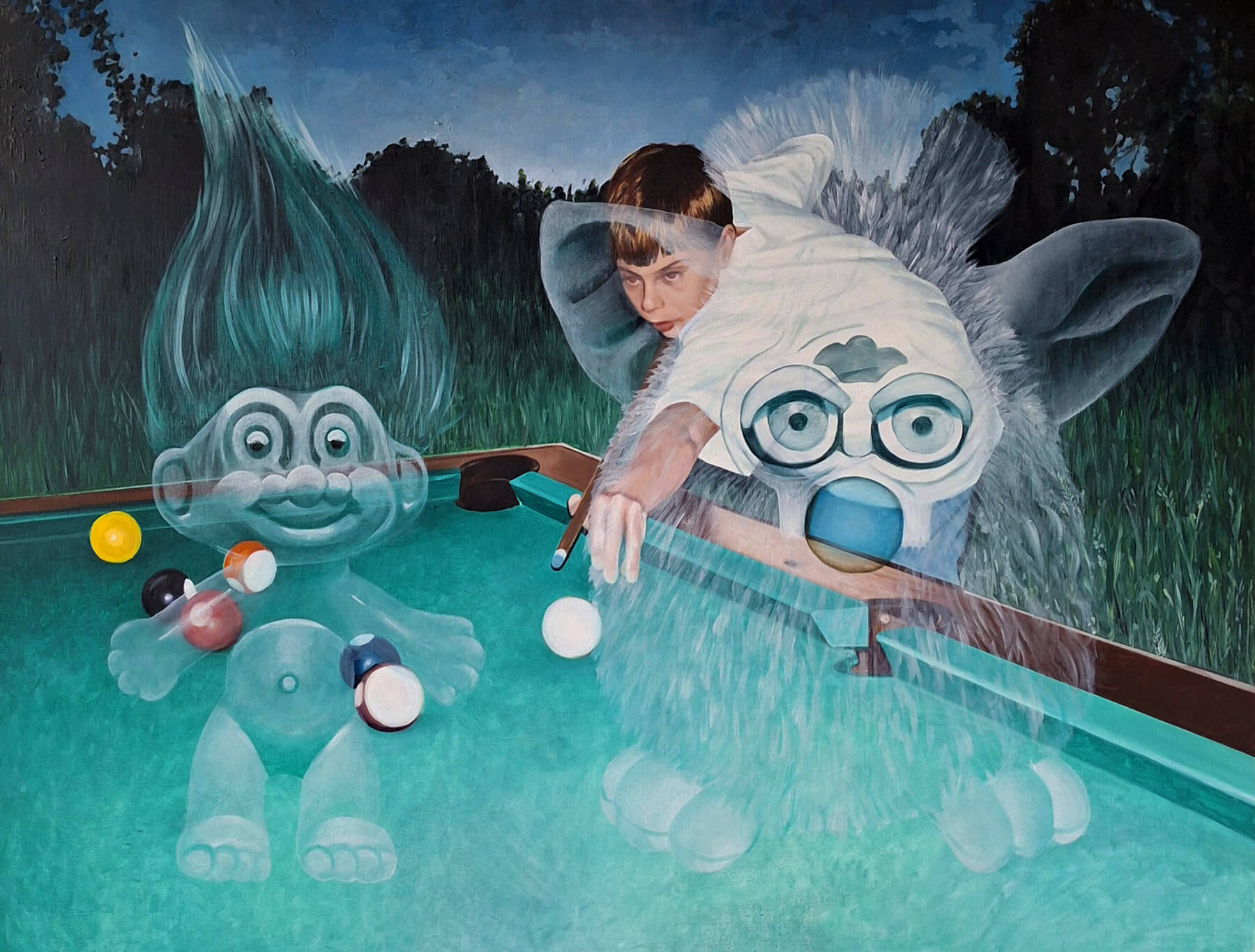 Aleksandra Nowicka Duchy przeszlsci 100x130cm olej na plotnie 2024