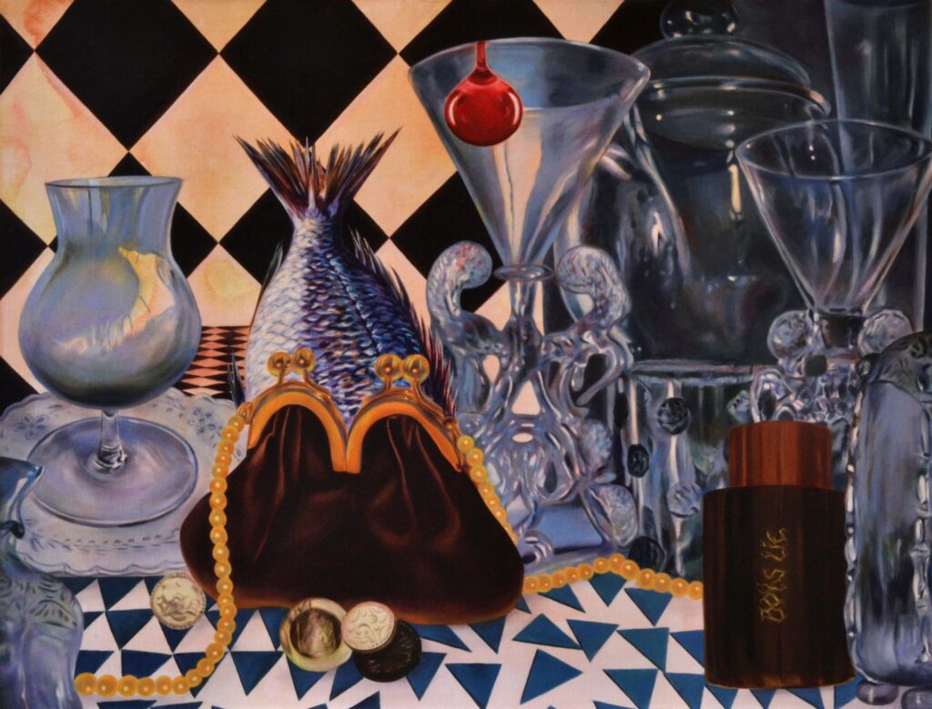 Martyna Borowiecka Luska szczescia 80x105cm olej na plotnie 2023