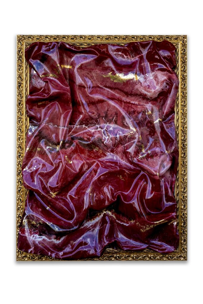 Nikol Andonova, NIKYOTO, Molten Marble, 2026, mixed media hand manipulated epoxy on canvas, 170x130 cm